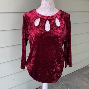 Crushed Velvet Burgundy Top